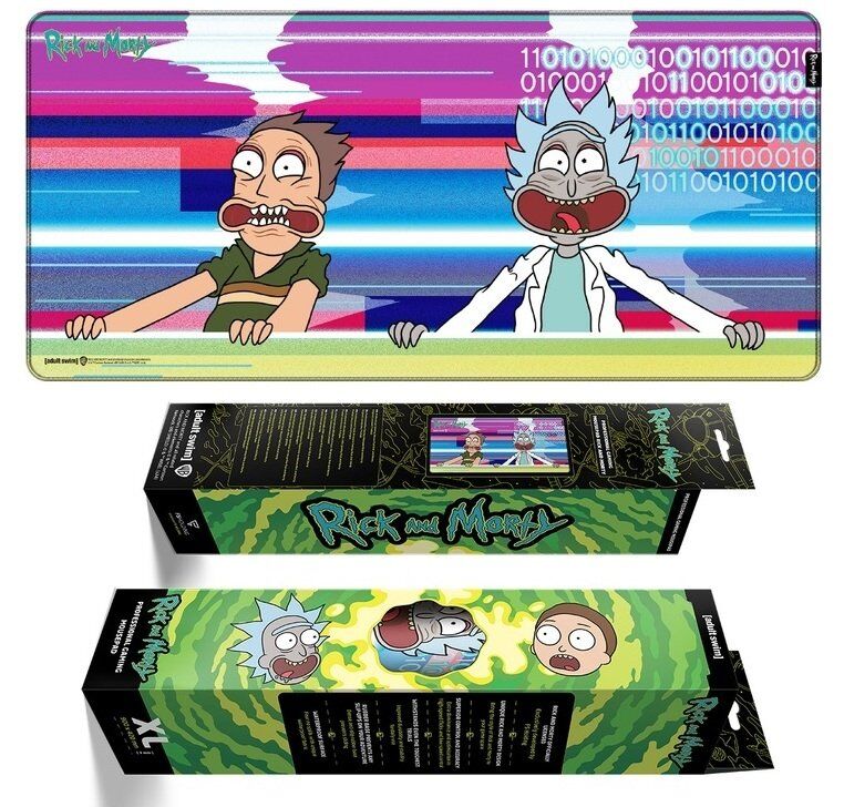 Килимок для миші ігрова поверхня Warner Brothers RICK AND MORTY Glitched Рік і Морті XL (90*42 cm)