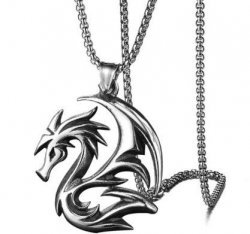 Медальон Flying Dragon Stainless Steel Necklace 