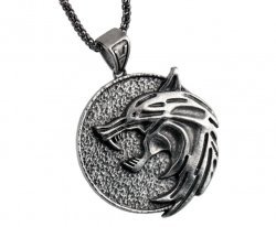 Медальон 3D Ведьмак (The Witcher) металл серый новый кулон Геральта из сериала