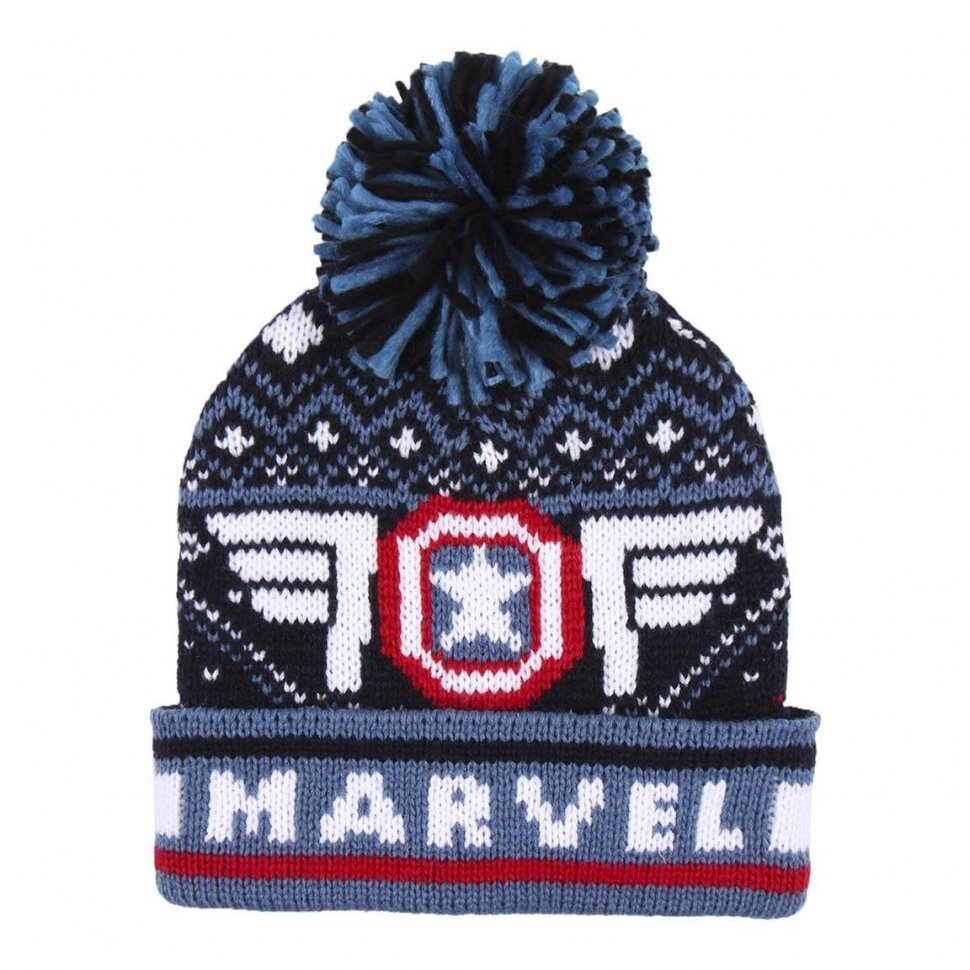 Шапка Marvel Avengers Capitan America Jacquard Hat Pompon Детская Марвел Капитан америка  