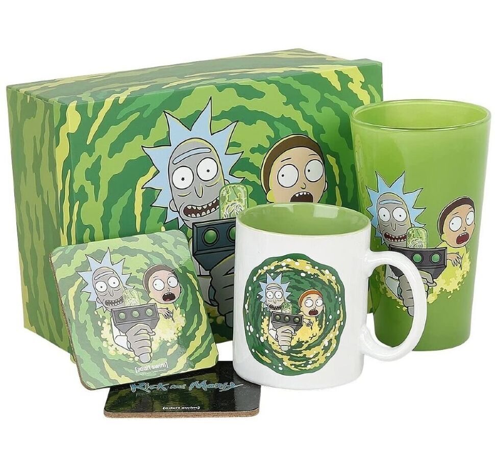 Подарунковий набір GB eye Rick And Morty Gift Box Portal Рік та Морті (склянка, чашка, 2 підсклянники)