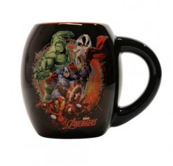 Чашка Avengers Black 18 oz. Ceramic Oval Mug 