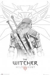 Постер Ведьмак The Witcher Geralt Sketch Maxi Poster плакат 90*60 см