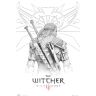 Постер Ведьмак The Witcher Geralt Sketch Maxi Poster плакат 91*61 см