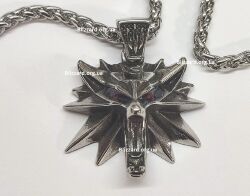 Кулон Геральта медальйон 3D Відьмак (The Witcher) з нержавіючої сталі суцільний + мішочок