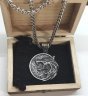 Кулон Геральта медальйон 3D Відьмак (The Witcher) з нержавіючої сталі + деревяний бокс №2