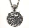Кулон Геральта медальйон 3D Відьмак (The Witcher) з нержавіючої сталі + деревяний бокс №2