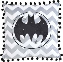 Подушка DC COMICS Batman Logo Black Pom Pom Pillow 40 см.