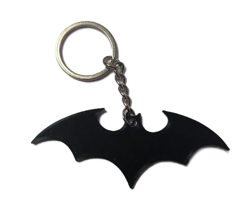 Брелок Batman Logo Keychain ABS пластик Бетмен Логотип чорний 8 см.